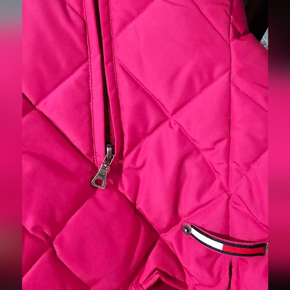 Tommy Hilfiger | Pink Quilted Down Filled Zip- Up Vest with Pockets - Picture 7 of 8